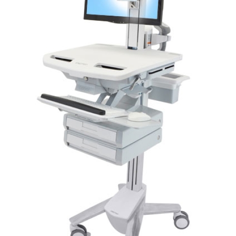 STYLEVIEW CART WITH LCD PIVOT 2 DRAWERS