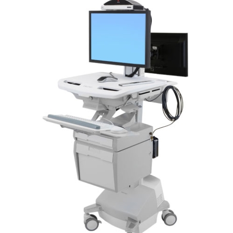 CART WITH BACK-TO-BACK MONITOR SLA