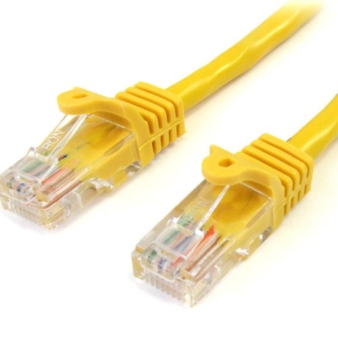 StarTech.com Câble réseau Cat5e UTP sans crochet de 2m - Cordon Ethernet RJ45 anti-accroc - M/M - Jaune