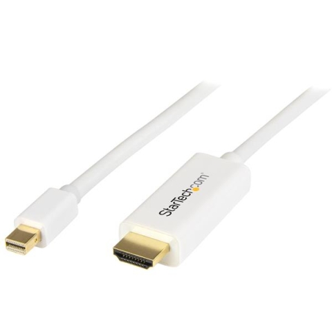 StarTech.com Câble adaptateur Mini DisplayPort vers HDMI de 2 m - M/M - 4K - Blanc