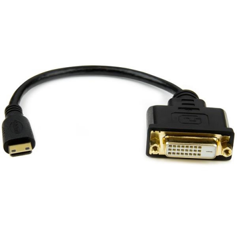 StarTech.com Adaptateur vidéo Mini HDMI vers DVI-D de 20 cm - Convertisseur Mini HDMI vers DVI - M/F - Noir