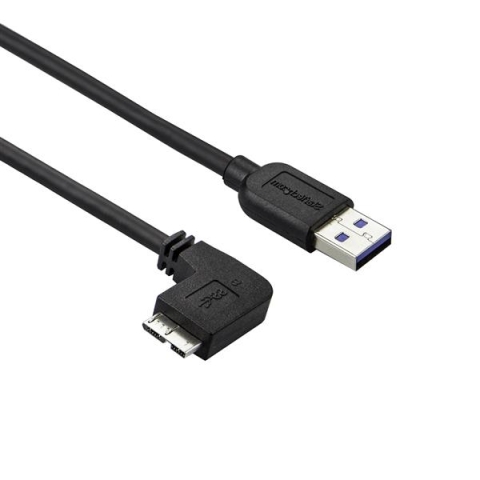 StarTech.com Câble Micro USB 3.0 slim - USB-A vers Micro-B à angle gauche de 1 m - M/M