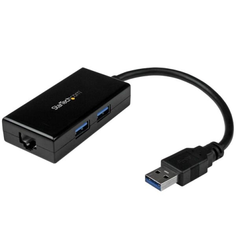StarTech.com Adaptateur réseau USB 3.0 vers Gigabit Ethernet avec hub USB 3.0 à 2 ports (USB31000S2H)