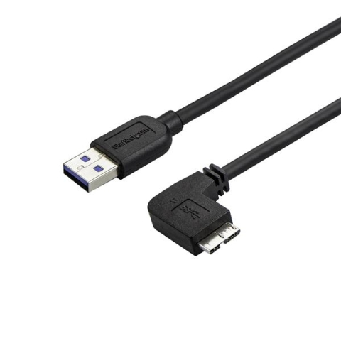 StarTech.com Câble Micro USB 3.0 slim - USB-A vers Micro-B à angle droit de 50 cm - M/M