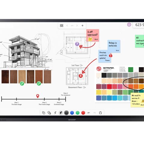Sharp PN-LA862 Écran plat interactif 2,18 m (86") LCD 500 cd/m² 4K Ultra HD Noir Écran tactile 24/7