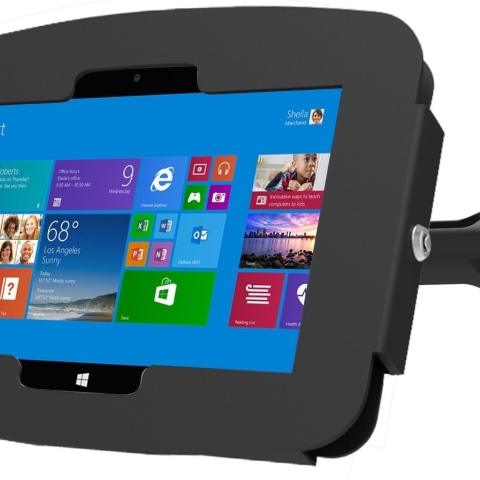 Compulocks Swing Arm Surface Pro7 / Galaxy TabPro S Wall Mount Kiosk Black