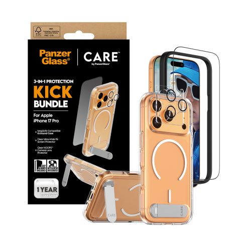  CARE by ® 3-in-1 Feature Kick Bundle iPhone 17 Pro Protection d'écran transparent Apple 1 pièce(s)
