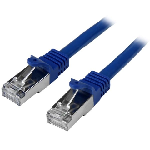 StarTech.com Câble réseau Cat6 blindé SFTP sans crochet de 50 cm - Cordon Ethernet RJ45 anti-accroc - M/M - Bleu