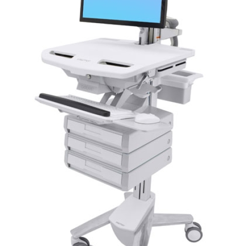 Ergotron Cart with LCD Arm, 3 Drawers