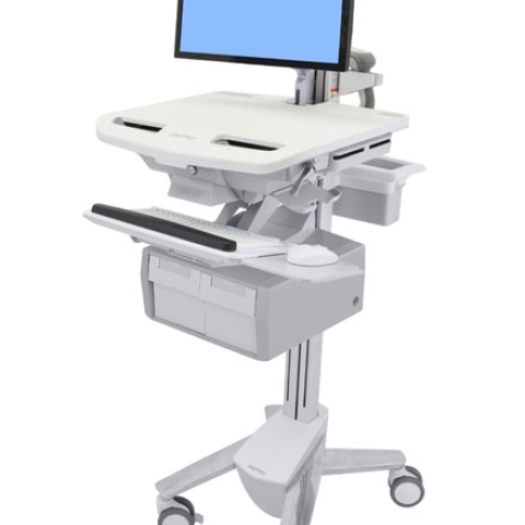 Ergotron Cart with LCD Arm, 2 Tall Drawer