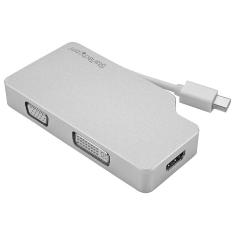 StarTech.com Adaptateur de voyage audio/vidéo 3 en 1 - Mini DisplayPort vers VGA, DVI ou HDMI - 4K - Aluminium