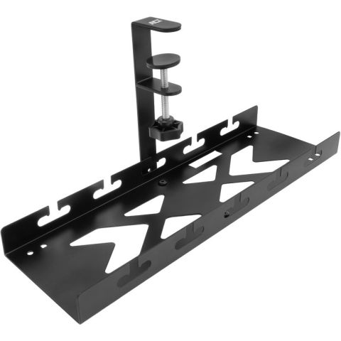 ACT Plateau de gestion des câbles sous le bureau avec fixation par pince, 40 cm