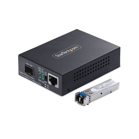 StarTech.com MCM1110SMLC20 convertisseur de support réseau 2000 Mbit/s 1310 nm Monomode Noir