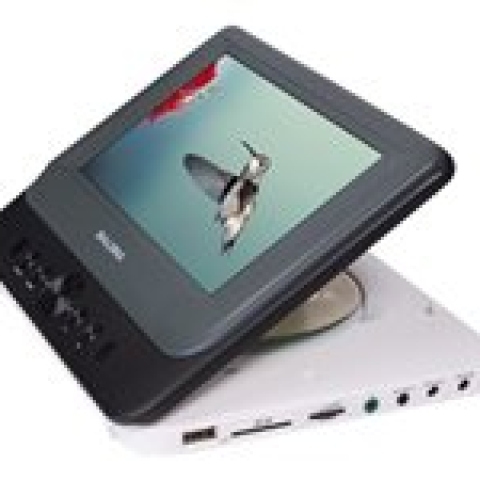 Salora DVP7048TWIN Lecteur DVD/Blu-Ray portable 17,8 cm (7") Gris, Blanc