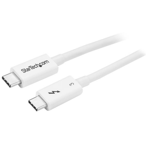 StarTech.com Câble Thunderbolt 3 de 50 cm - 40 Gb/s - Compatible Thunderbolt, USB et DisplayPort - Blanc