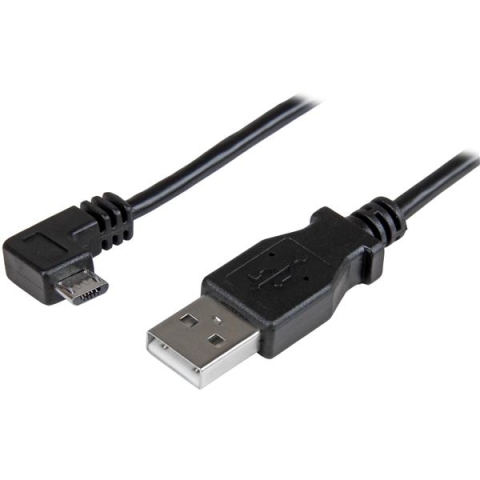 StarTech.com Câble USB vers Micro USB coudé à angle droit de 50 cm - 0,25 mm² - M/M - Noir