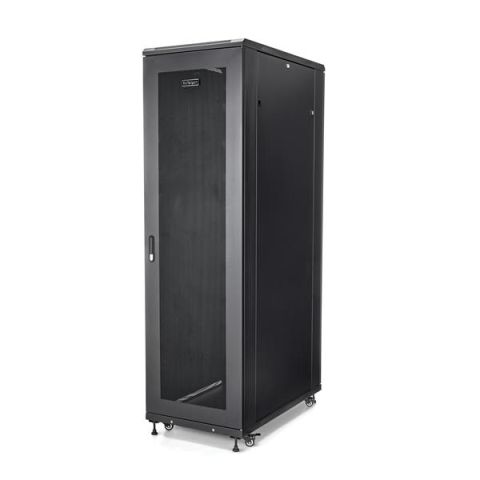 StarTech.com Rack Serveur 42U à 4 Montants, Rack de Données 19" pour Ordinateur / AV / Équipement IT, Rack Serveur avec Roulettes, Armoire Réseau Industrielle Pleine Taille