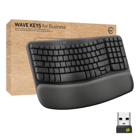 Logitech Wave Keys clavier ergonomique sans fil avec repose-poignets rembourré