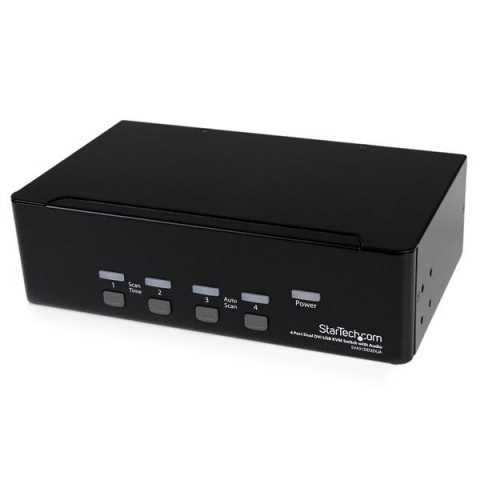 StarTech.com Switch KVM USB 2 Ecrans DVI pour 4 Ordinateurs avec Audio