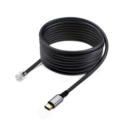 StarTech.com Adaptateur USB-C vers RJ9 pour Combiné Téléphonique de Bureau ou Casque Filaire/Sans Fil, Utilise le Matériel Fixe Existant, 1,8m, pour Ordinateur Portable/de Bureau/Mobile