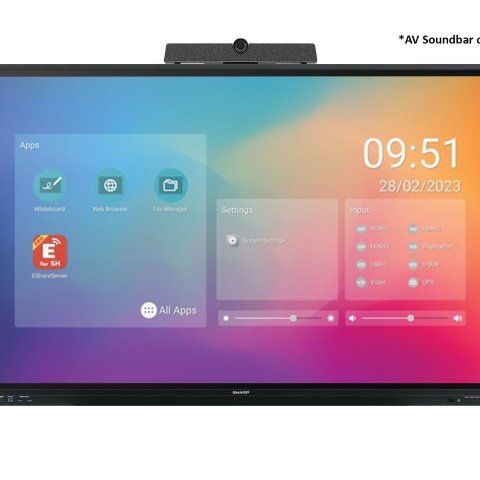 Sharp PN-LC752 Écran plat de signalisation numérique 190,5 cm (75") LCD Wifi 450 cd/m² 4K Ultra HD Noir Écran tactile Intégré dans le processeur Android 11 16/7