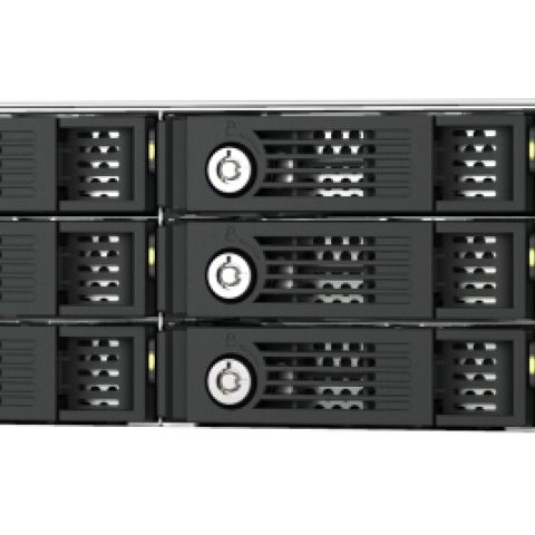 QNAP TL-R1200PES-RP Boîtier de disques de stockage Boîtier disque dur/SSD Noir, Gris 2.5/3.5"