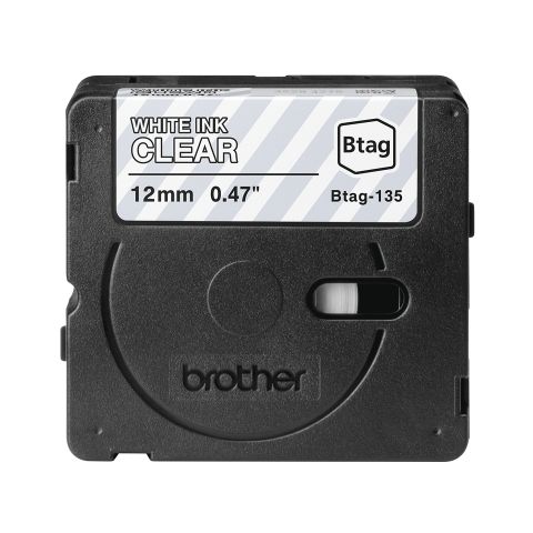 Brother BTAG-135 ruban d'étiquette Blanc sur transparent