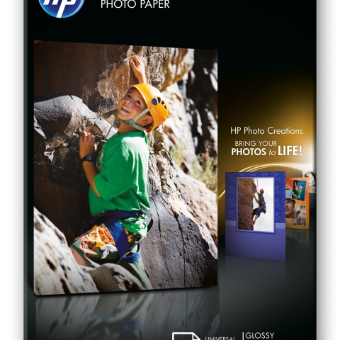 HP Q8692A papier photos Noir, Bleu, Blanc Gloss