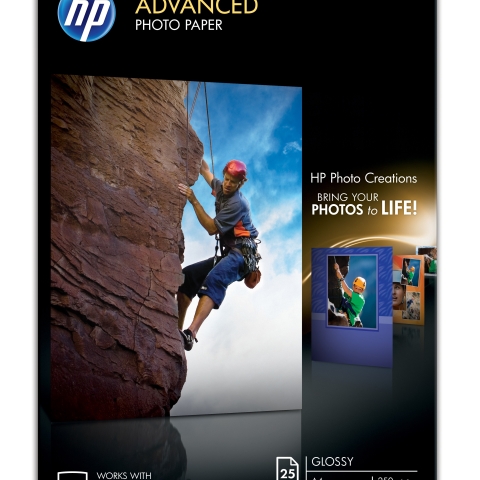 HP Q5456A papier photos A4 Noir, Bleu, Blanc Gloss