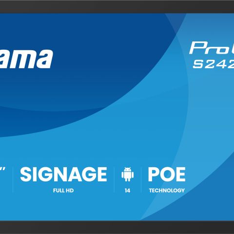 iiyama ProLite S2425AS-B1P Écran plat de signalisation numérique 60,5 cm (23.8") LCD Wifi 500 cd/m² Full HD Noir Intégré dans le processeur Android 14 24/7