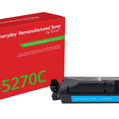 Remanufacturé Everyday Toner remanufacturé Cyan Everyday™ de Xerox compatible avec Kyocera TK-5270C, Capacité standard