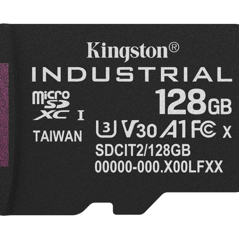Kingston Technology Carte 128GB microSDXC Industrielle C10 A1 pSLC emballage individuel sans adaptateur