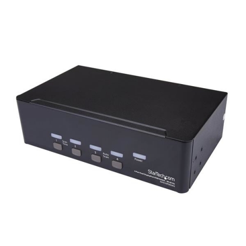 StarTech.com Switch KVM double affichage DisplayPort 4K 60 Hz à 4 ports avec hub USB 2.0 intégré