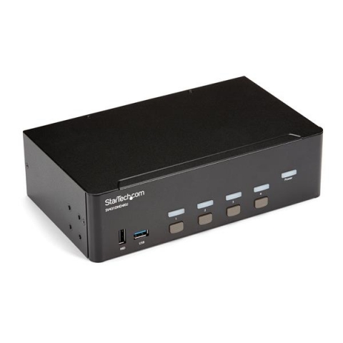 StarTech.com Switch KVM double affichage HDMI 4K 30 Hz à 4 ports avec hub USB intégré