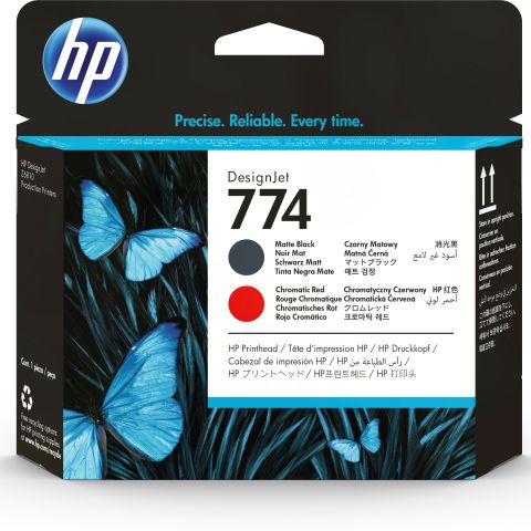 HP 774 Original Noir, Rouge chromatique