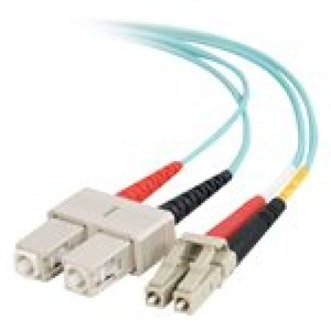 C2G LC-SC 10Gb 50/125 OM3 Duplex Multimode PVC Fiber Optic Cable (LSZH)