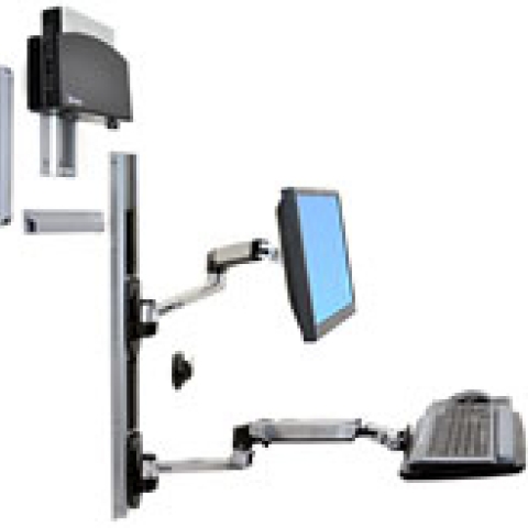 Ergotron LX Wall Mount System with Small CPU Holder