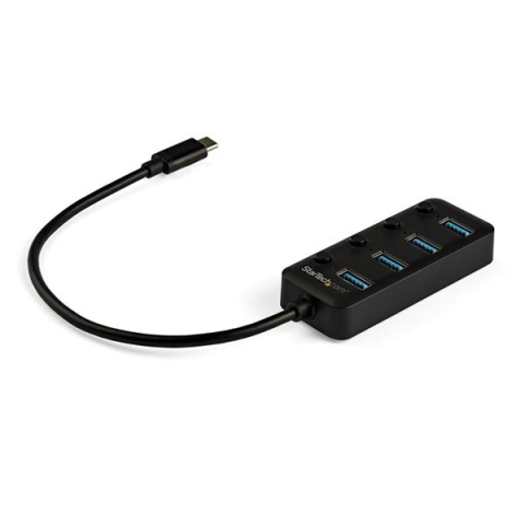 StarTech.com Hub USB 3.0 Type-C à 4 ports avec interrupteurs marche/arrêt pour chaque port USB