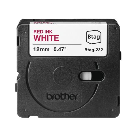 Brother BTAG-232 ruban d'étiquette Rouge sur blanc