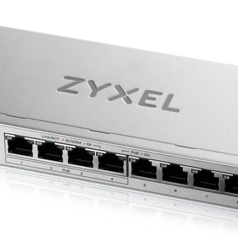 Zyxel GS1200-8HPV3 Géré L2 Gigabit Ethernet (10/100/1000) Connexion Ethernet, supportant l'alimentation via ce port (PoE) Bureau Gris
