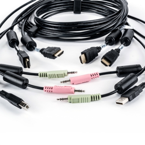 CABLE ASSY 2-HDMI/1-USB/2-AUDIO 6FT