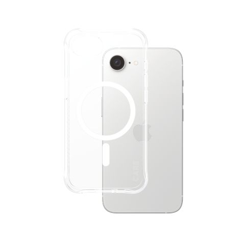 PanzerGlass CARE by ® Fashionable Case Samba Transparent w. White Qi Compatible iPhone 16e coque de protection pour téléphones portables Housse