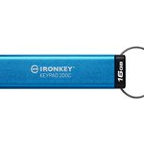 Kingston Technology IronKey Keypad 200 lecteur USB flash 16 Go USB Type-C 3.2 Gen 1 (3.1 Gen 1) Bleu