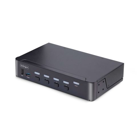 StarTech.com Switch KVM DisplayPort 4 Ports - 8K 60H/4K 144Hz, Écran Unique, DisplayPort 1.4, 2 Ports USB 3.0, 4x USB 2.0 HID, Commutateur KVM, Commutation par Bouton-Poussoir, Conforme TAA - Indépendant de l'OS
