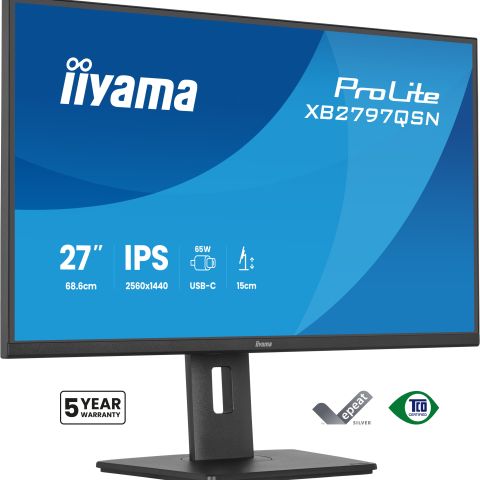 iiyama ProLite XB2797QSN-B1 écran plat de PC 68,6 cm (27") 2560 x 1440 pixels Quad HD Noir