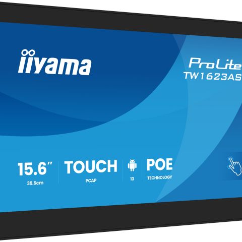 iiyama TW1623AS-B3P Écran d'affichage dynamique Écran plat interactif 39,6 cm (15.6") LED Wifi 450 cd/m² Full HD Noir Écran tactile Intégré dans le processeur Android 24/7