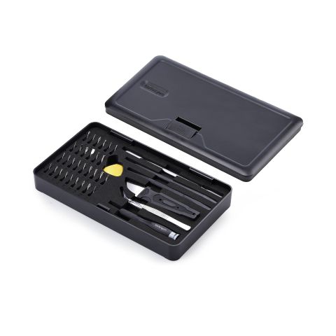 StarTech.com Kit de Réparation Informatique 40 pièces pour Ordinateur Portable/PC/Téléphone, Jeu de Tournevis de Précision 30-Bit, Couvercle Amovible avec Tampon Magnétique, Outils de Préhension