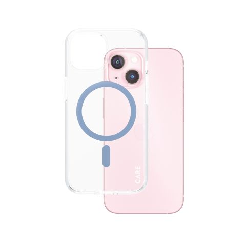 PanzerGlass CARE by ® Flagship Case Transparent Urban Combat w. Blue MagSafe iPhone 15 coque de protection pour téléphones portables Housse