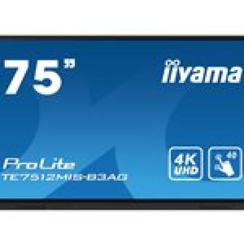 iiyama TE7512MIS-B3AG affichage de messages En forme de kiosk 190,5 cm (75") LCD Wifi 400 cd/m² 4K Ultra HD Noir Écran tactile Intégré dans le processeur Android 11 24/7