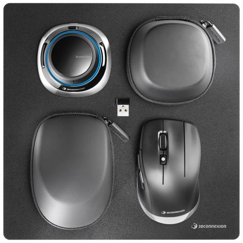 3Dconnexion SpaceMouse Wireless Kit 2 souris Droitier RF Wireless + Bluetooth + USB Type-A Optique